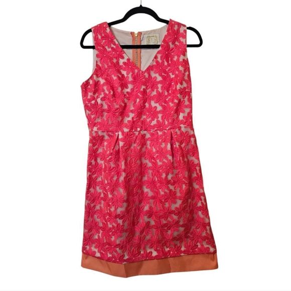 SAIL TO SABLE STS Neon Pink Floral Overlay Dress - Size 8 - Picture 1 of 10